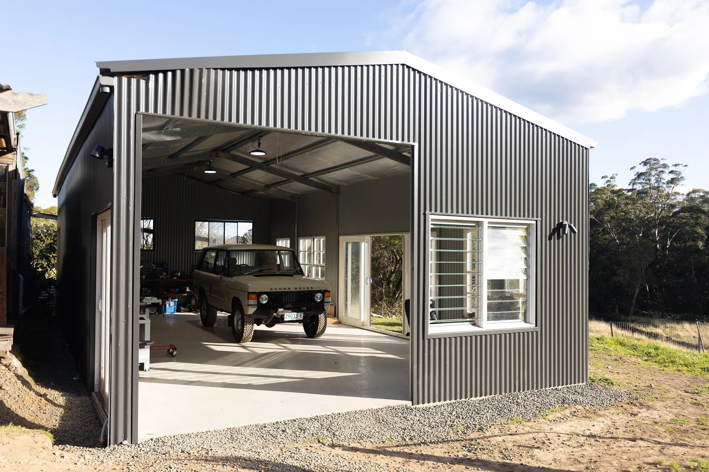 Small shed on property with Range Rover Classic being restored | Range Rover Classic Restorations | Hudson Coachworks | Range Rover Coachworks | Range Rover Build