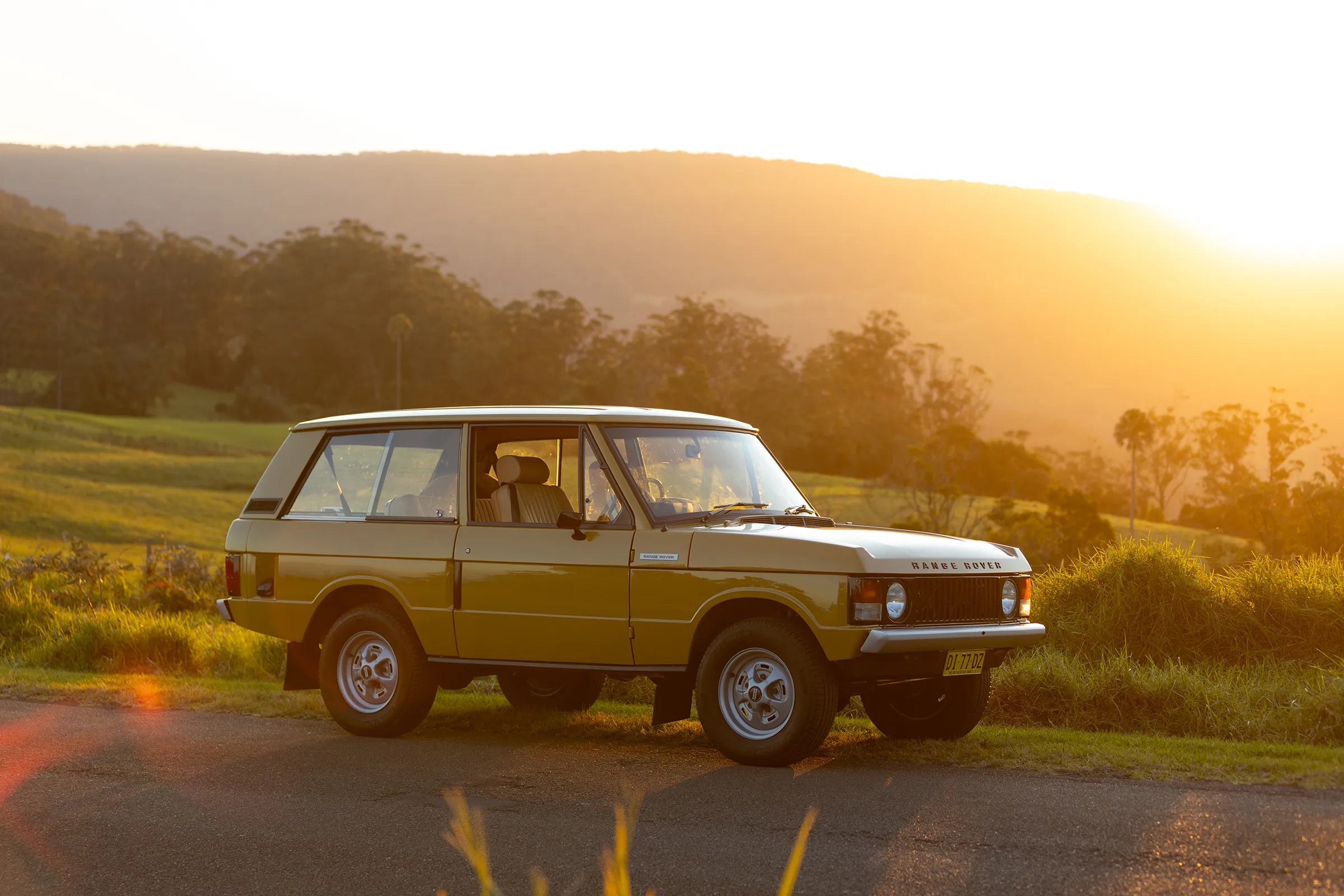 Restored Range Rover Classic parked up with ranges background at golden hour | Restored Range Rover Classic | Range Rover Restoration | Classic Restoration | Range Rover Build | Range Rover Coachworks